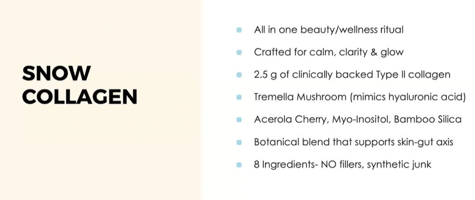 SNOW COLLAGEN All in one beauty / wellness type 2 collagen with Trimella Mushroom, Myo-Inositol, Bamboo Silica
